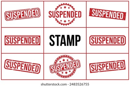 Suspended rubber stamp on white background. Suspended Stamp.