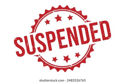 Suspended rubber stamp on white background. Suspended Stamp.