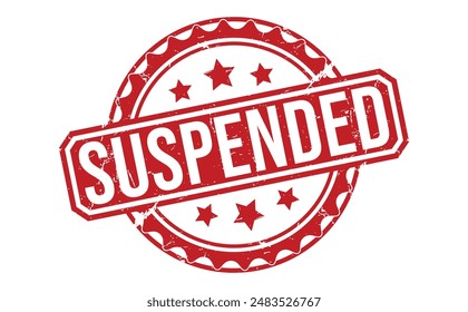 Suspended rubber stamp on white background. Suspended Stamp.