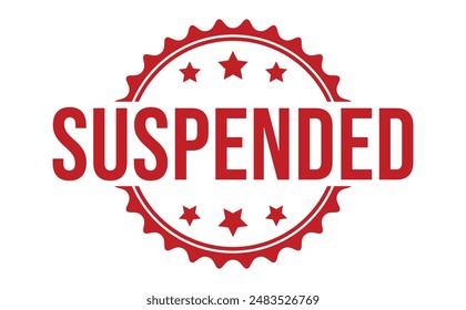 Suspended rubber stamp on white background. Suspended Stamp.