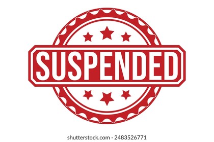 Suspended rubber stamp on white background. Suspended Stamp.