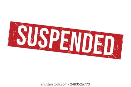 Suspended rubber stamp on white background. Suspended Stamp.