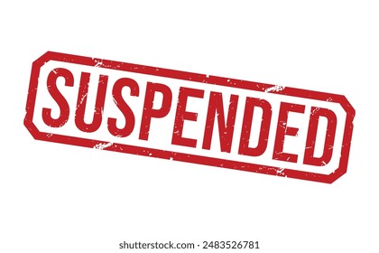 Suspended rubber stamp on white background. Suspended Stamp.