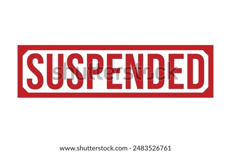Suspended rubber stamp on white background. Suspended Stamp.