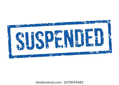 Suspended stamp with grunge effect with box border. animation of the suspended logo stamp to indicate rejection, suspension and sanctions. on green screen background