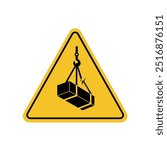 suspendedn warning load with yellow triangle board. Suitable for posters and web icons