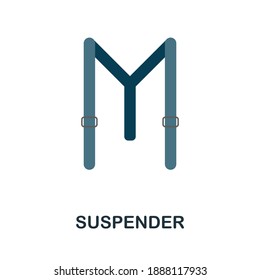 Suspender flat icon. Color simple element from clothes collection. Creative Suspender icon for web design, templates, infographics and more