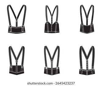 suspender ícone de esboço silhueta vetor ilustração