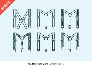 Suspenders design vector flat modern isolated illustration