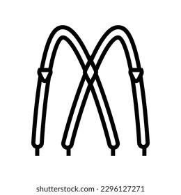 suspenders hipster retro line icon vector. suspenders hipster retro sign. isolated contour symbol black illustration