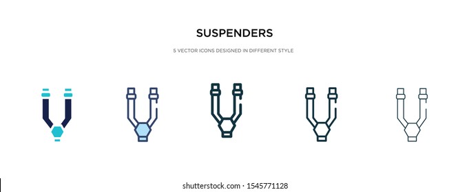 suspenders icon in different style vector illustration. two colored and black suspenders vector icons designed in filled, outline, line and stroke style can be used for web, mobile, ui