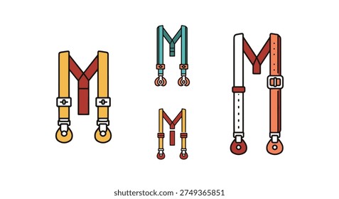 Suspenders Line art vector creative abstract minimal