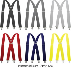 Suspenders set. vector illustration