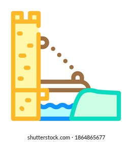 suspension bridge color icon vector. suspension bridge sign. isolated symbol illustration