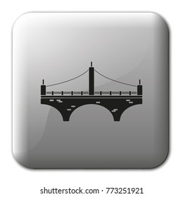 Suspension bridge flat vector icon.