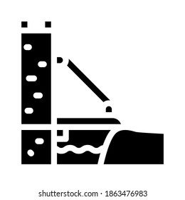 Bridge-Bridge-Symbol, Vektorgrafik. Hängebrücke isoliertes Kontursymbol