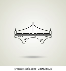 Suspension bridge icon. Bridge illustration.
