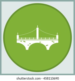 Suspension bridge icon. Bridge illustration.