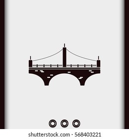 Suspension bridge icon. Bridge illustration.