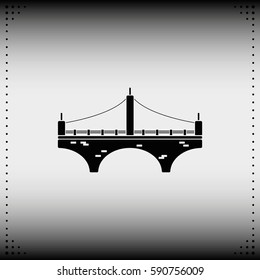 Suspension bridge icon. Bridge illustration.