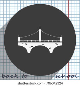 Suspension bridge icon. Bridge illustration.