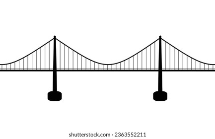 Suspension bridge icon, vector illustration