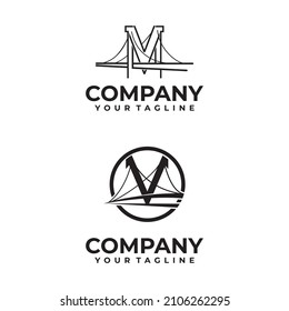 suspension bridge logo with 2 design options