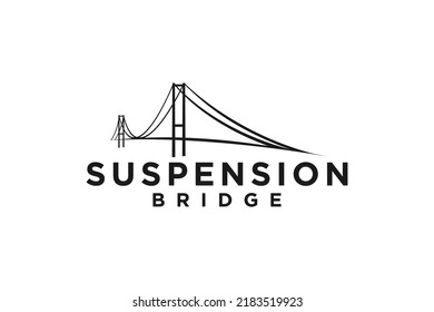 Suspension bridge logo design golden gate building invesment company modern minimalist silhouette symbol