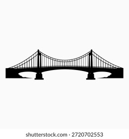 Icono de Vector de silueta de puente de suspensión
