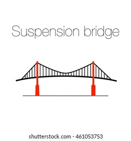 Suspension bridge - vector icon 