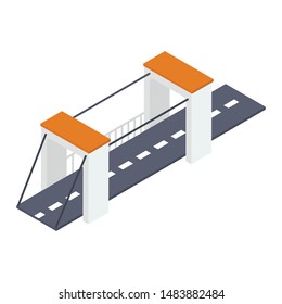 Suspension bridge vector in isometric design 