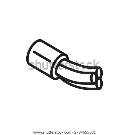 Suspension cable icon. Civil engineering and bridge infrastructure, representing high-tensile steel wire bundles, main load-bearing lines, structural cable anchoring, and heavy-duty utility conduit.