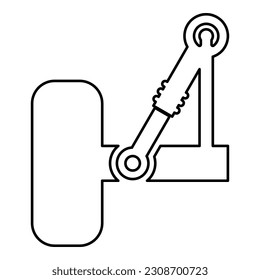 Suspension in the car contour outline line icon black color vector illustration image thin flat style