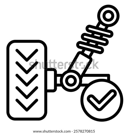 Suspension Check icon line vector illustration