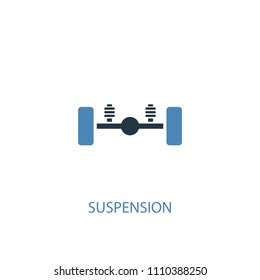suspension concept 2 colored icon. Simple blue element illustration. suspension concept symbol design from Car service set. Can be used for web and mobile UI/UX