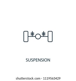 suspension concept line icon. Simple element illustration. suspension concept outline symbol design from car service set. Can be used for web and mobile UI/UX