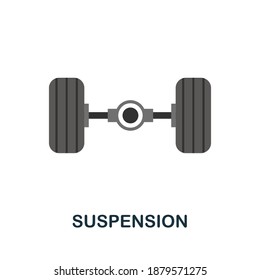 Suspension flat icon. Color simple element from car servise collection. Creative Suspension icon for web design, templates, infographics and more