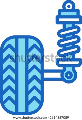 Suspension Icon Blue Vector Illustration