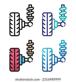Suspension icon design in four variation color