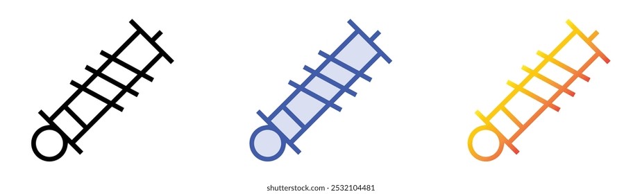 Icono de suspensión. Lineal, relleno azul y diseño de estilo degradado aislado sobre fondo blanco