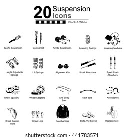 suspension icon set