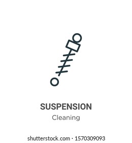 Suspension outline vector icon. Thin line black suspension icon, flat vector simple element illustration from editable cleaning concept isolated on white background