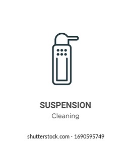 Suspension outline vector icon. Thin line black suspension icon, flat vector simple element illustration from editable cleaning concept isolated stroke on white background