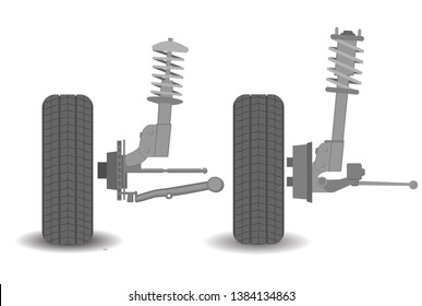 Suspension is the system of tires, tire air, springs, shock absorbers and linkages that connects a vehicle to its wheels and allows relative motion between the two