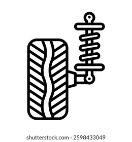 Suspension System Vector Line Icon Design