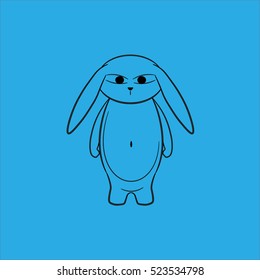 Suspicious and angry rabbit.
