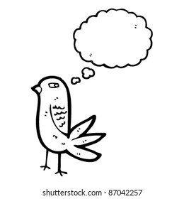 caricatura de pájaro sospechoso