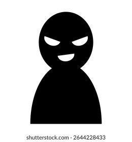 Suspicious Black Silhouette Character Icon
