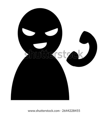 Suspicious Call Icon with Evil Face