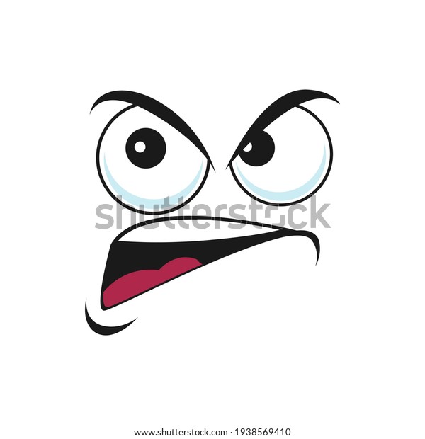 Suspicious Emoticon Angry Face Isolated Icon Stock Vector (Royalty Free ...